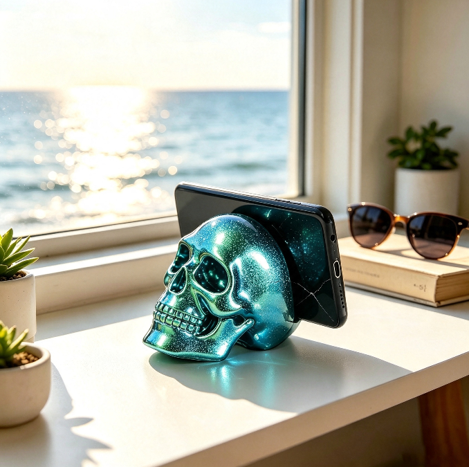 Skull Phone Stand Figurine Resin Mold