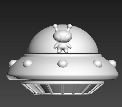 [VIP EXCLUSIVE] Handmade Alien Spaceship Flip-Top Storage Jar Figurine Resin Mold