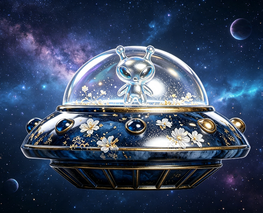 [VIP EXCLUSIVE] Handmade Alien Spaceship Flip-Top Storage Jar Figurine Resin Mold