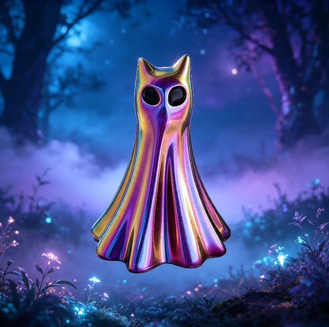Molde de resina para adorno de gatito fantasma 
