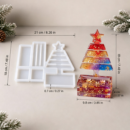 Assembleable Christmas Tree Candy Storage Figurine Resin Mold