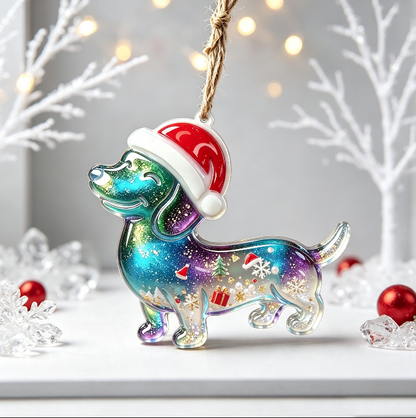Christmas Hat Yak & Dachshund Hanging Ornament Resin Mold