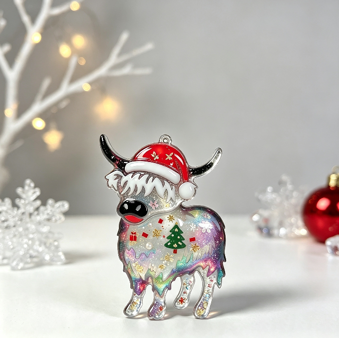 Christmas Hat Yak & Dachshund Hanging Ornament Resin Mold