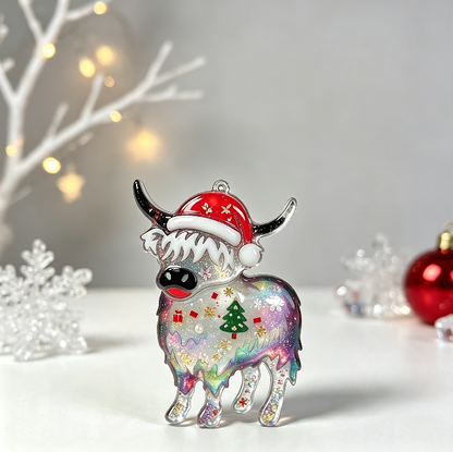 Christmas Hat Yak & Dachshund Hanging Ornament Resin Mold