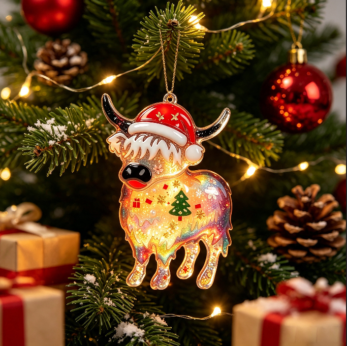 Christmas Hat Yak & Dachshund Hanging Ornament Resin Mold