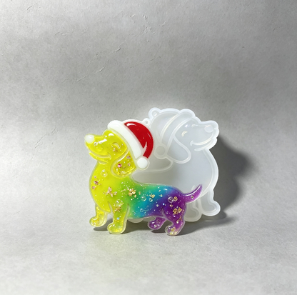 Christmas Hat Yak & Dachshund Hanging Ornament Resin Mold