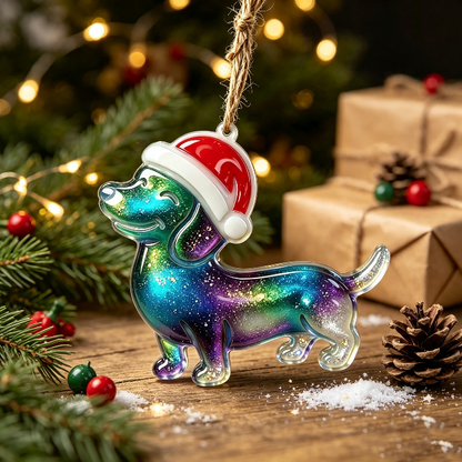 Christmas Hat Yak & Dachshund Hanging Ornament Resin Mold