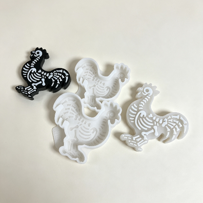 Skull Rooster Figurine Resin Mold