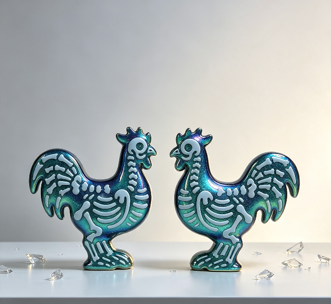 Skull Rooster Figurine Resin Mold