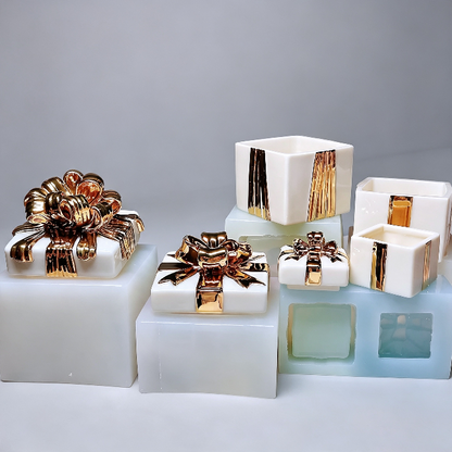 Handmade 3D Ribbon Gift Box Storage Container Resin Mold
