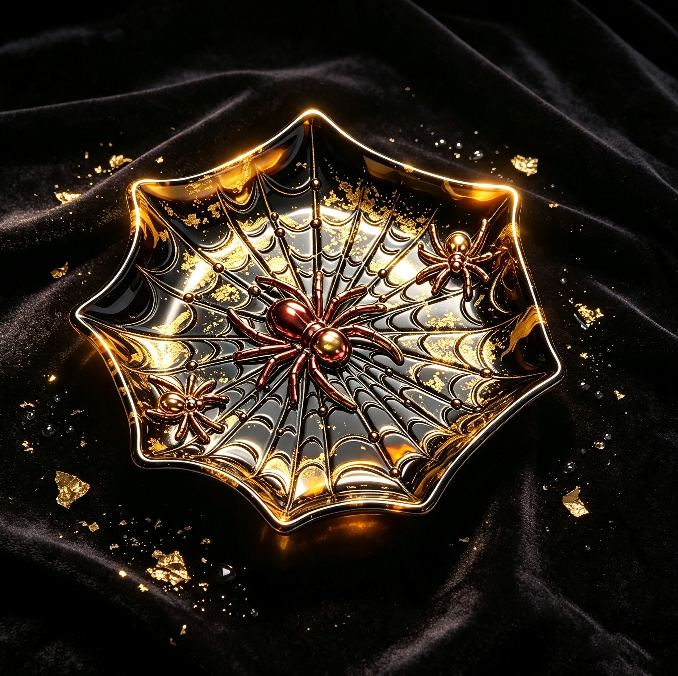 [VIP EXCLUSIVE] Handmade Spider Web Storage Tray Decorative Figurine Resin Mold