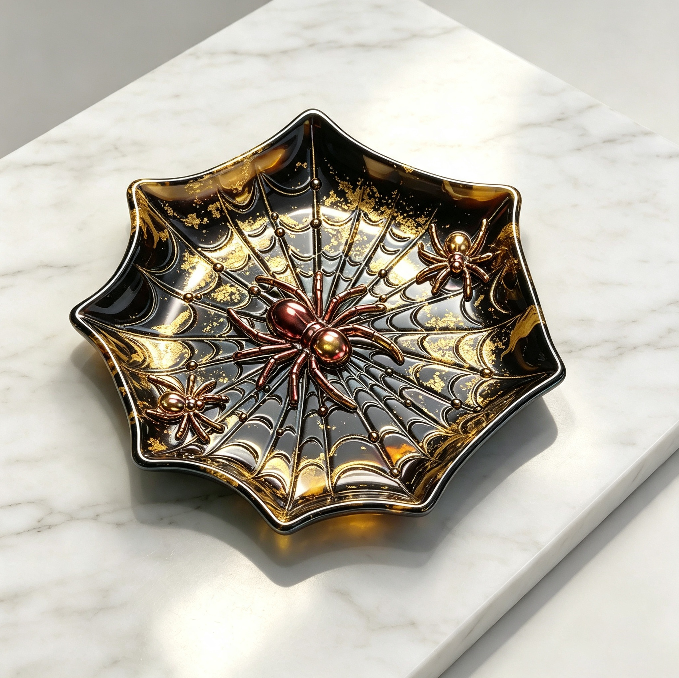 [VIP EXCLUSIVE] Handmade Spider Web Storage Tray Decorative Figurine Resin Mold