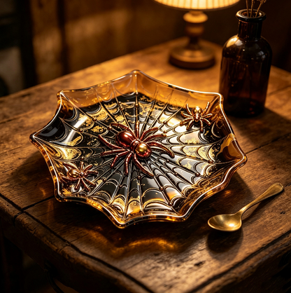 [VIP EXCLUSIVE] Handmade Spider Web Storage Tray Decorative Figurine Resin Mold