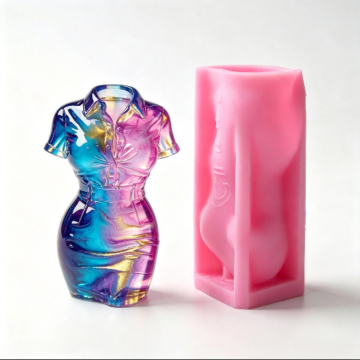 Elegant Businesswoman Pen Holder Figurine Resin Mold