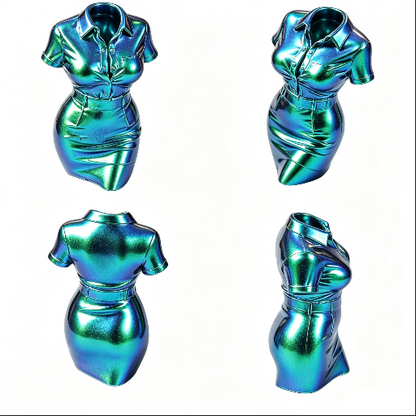 Elegant Businesswoman Pen Holder Figurine Resin Mold