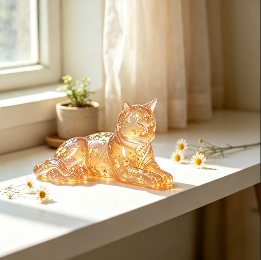Cute Lazy Cat Figurine Resin Mold