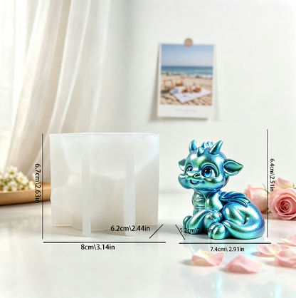 Cute Resting Dragon Figurine Resin Mold
