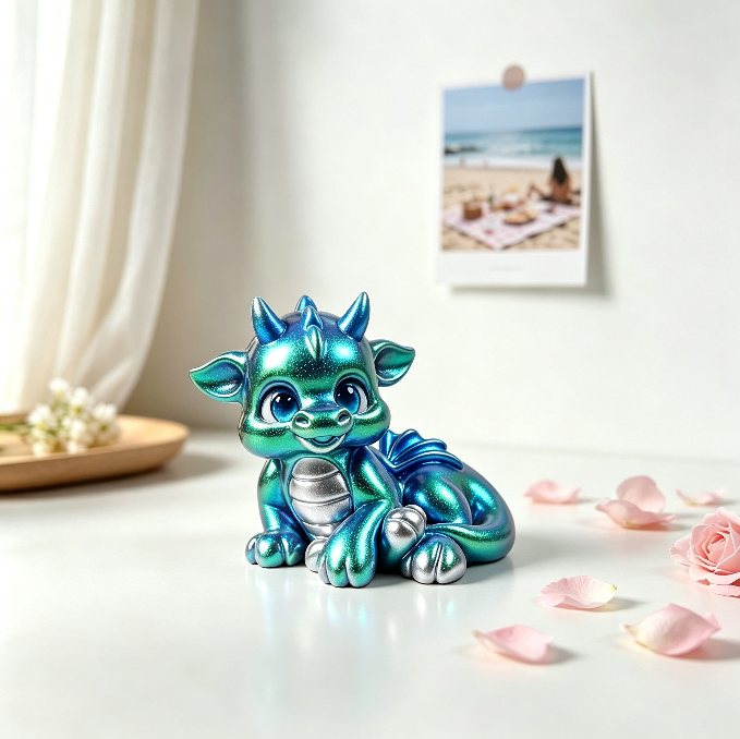 Cute Resting Dragon Figurine Resin Mold
