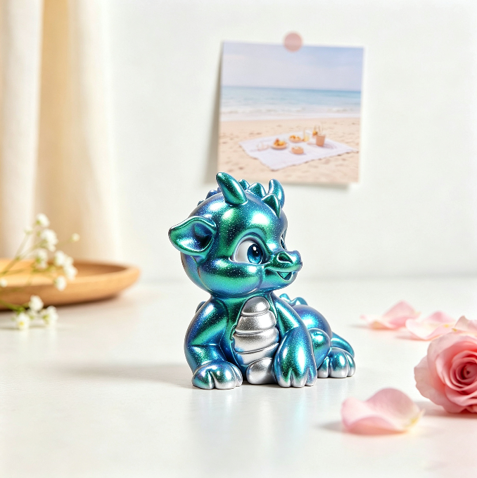 Cute Resting Dragon Figurine Resin Mold