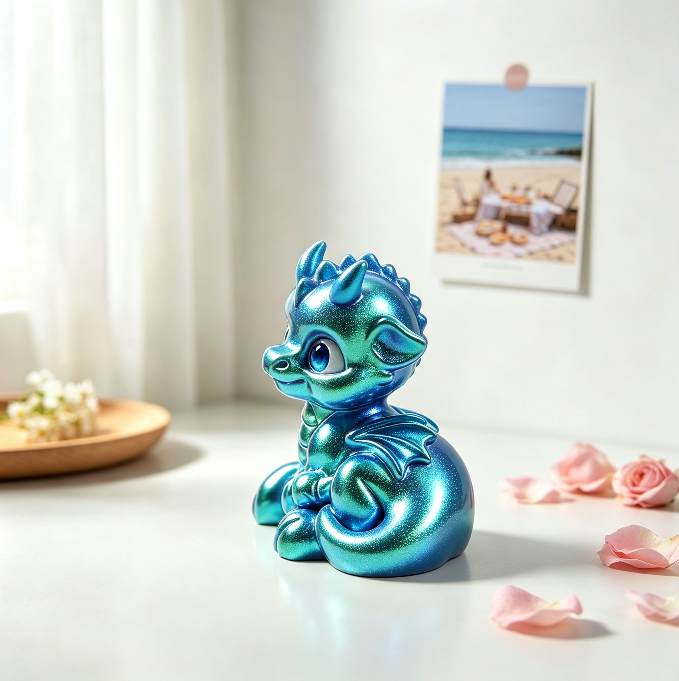 Cute Resting Dragon Figurine Resin Mold