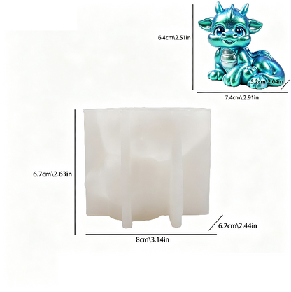 Cute Resting Dragon Figurine Resin Mold