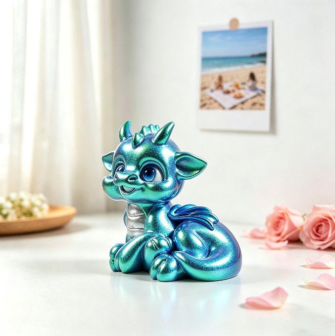 Cute Resting Dragon Figurine Resin Mold