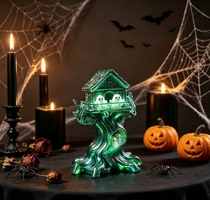 Cute Ghost Treehouse Halloween Figurine Resin Mold