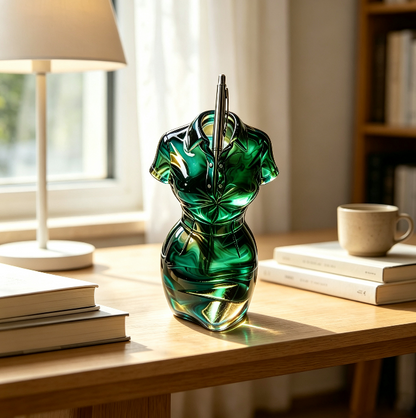 Elegant Businesswoman Pen Holder Figurine Resin Mold