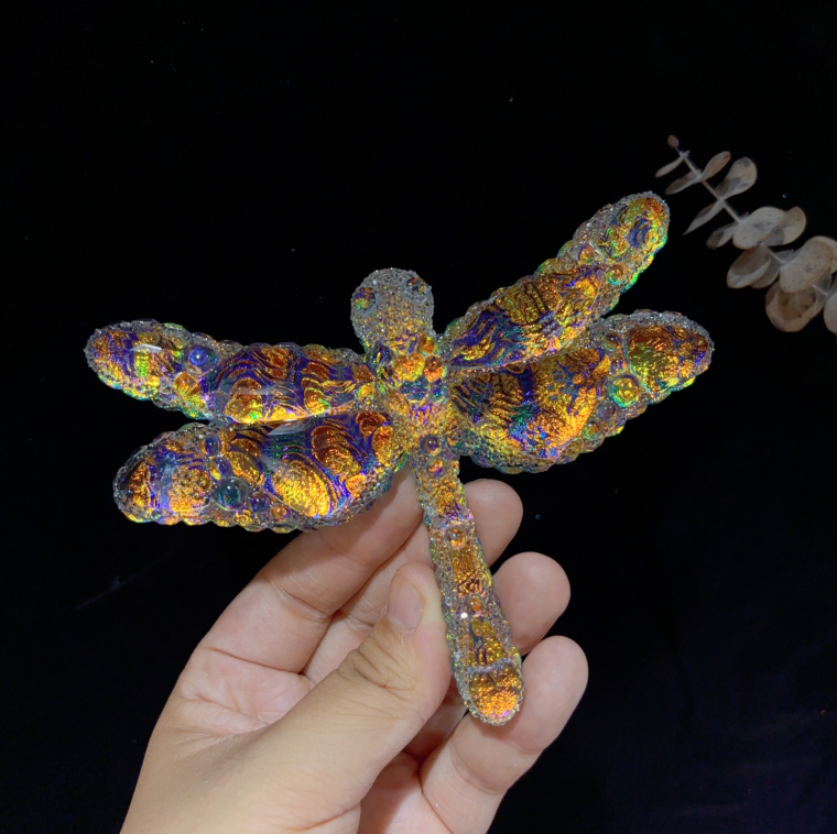 Handmade Diamond Dragonfly Figurine Resin Mold