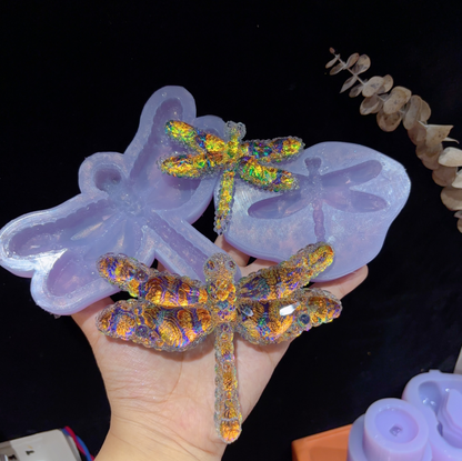 Handmade Diamond Dragonfly Figurine Resin Mold
