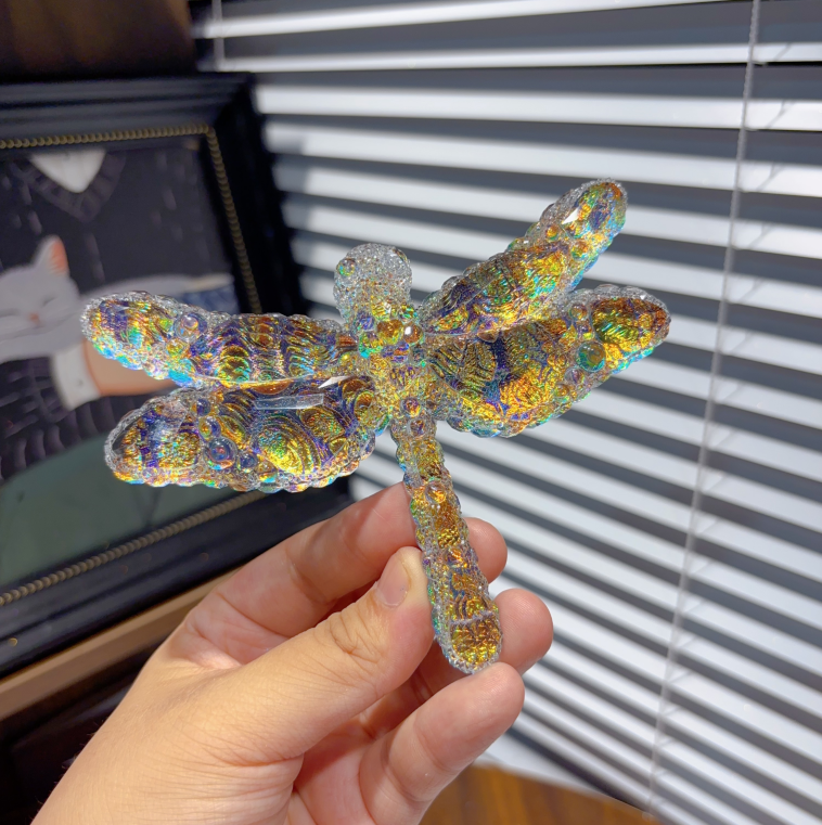 Handmade Diamond Dragonfly Figurine Resin Mold