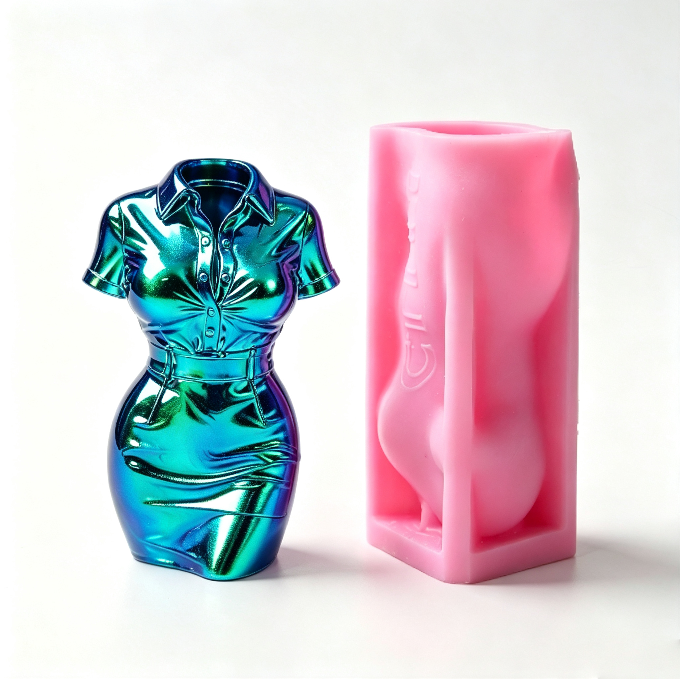 Elegant Businesswoman Pen Holder Figurine Resin Mold