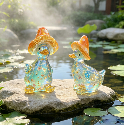 Cute Mushroom Hat Duck Figurine Resin Mold