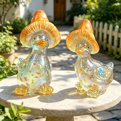 Cute Mushroom Hat Duck Figurine Resin Mold