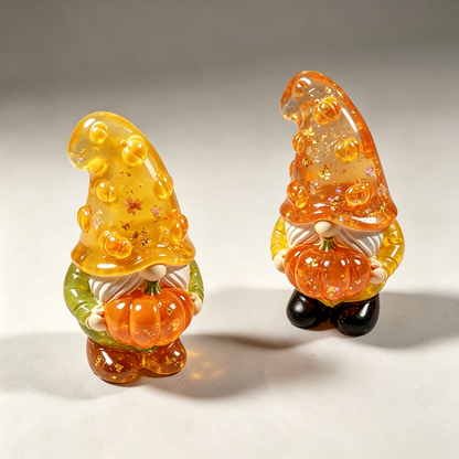 Cute Gnome Holding Pumpkin Halloween Figurine Resin Mold