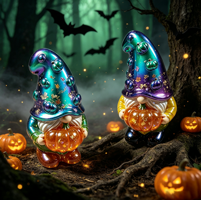 Cute Gnome Holding Pumpkin Halloween Figurine Resin Mold