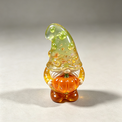 Cute Gnome Holding Pumpkin Halloween Figurine Resin Mold