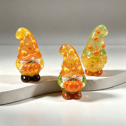 Cute Gnome Holding Pumpkin Halloween Figurine Resin Mold