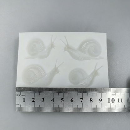 4-in-1 Half-Relief Snail Figurine Resin Mold Set