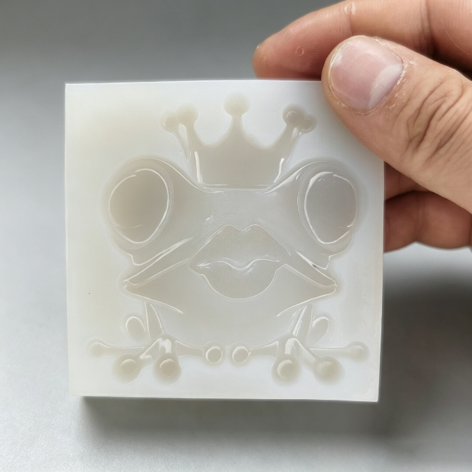 Cute Half-Relief Frog Princess Figurine Resin Mold
