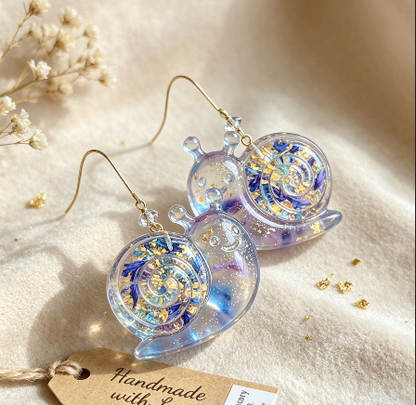 [VIP EXCLUSIVE]Handmade Glossy Cute Snail Earrings Resin Mold