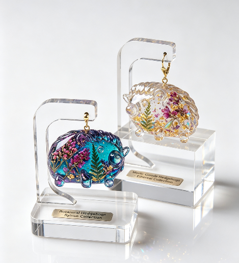 [VIP EXCLUSIVE] Handmade Glossy Cute Hedgehog Earrings Resin Mold