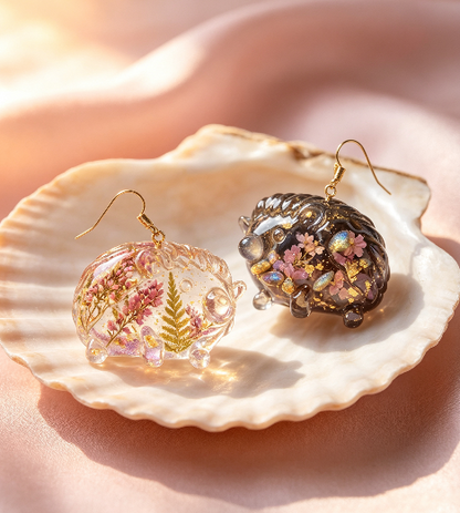 [VIP EXCLUSIVE] Handmade Glossy Cute Hedgehog Earrings Resin Mold