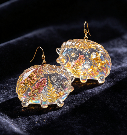 [VIP EXCLUSIVE] Handmade Glossy Cute Hedgehog Earrings Resin Mold