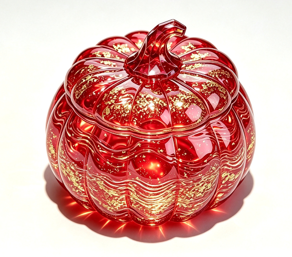[VIP EXCLUSIVE] Handmade Water Ripple Large-Capacity Pumpkin Storage Jar with Diamond-Cut Handle Resin Mold