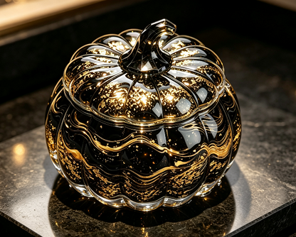 [VIP EXCLUSIVE] Handmade Water Ripple Large-Capacity Pumpkin Storage Jar with Diamond-Cut Handle Resin Mold