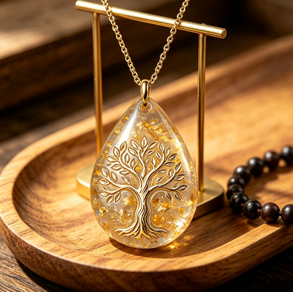 [VIP EXCLUSIVE] Handmade Water Drop Tree of Life Pendant with Hole Resin Mold