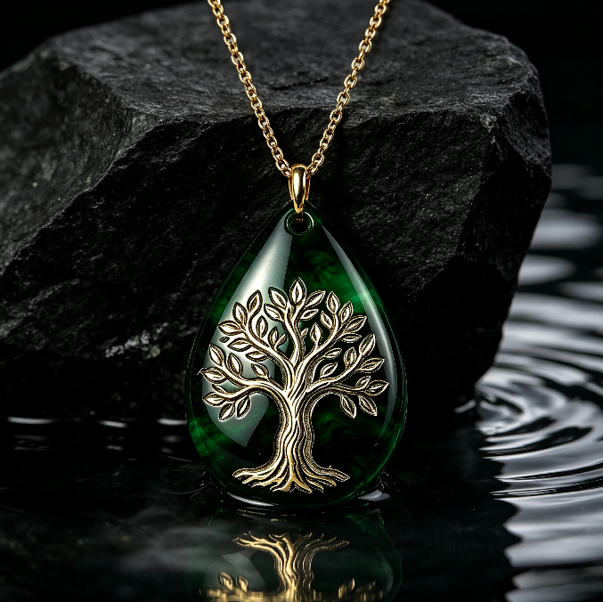 [VIP EXCLUSIVE] Handmade Water Drop Tree of Life Pendant with Hole Resin Mold