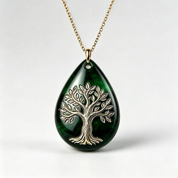 [VIP EXCLUSIVE] Handmade Water Drop Tree of Life Pendant with Hole Resin Mold