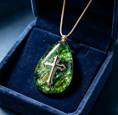 [VIP EXCLUSIVE] Handmade Water Drop Cross Pendant with Hole Resin Mold